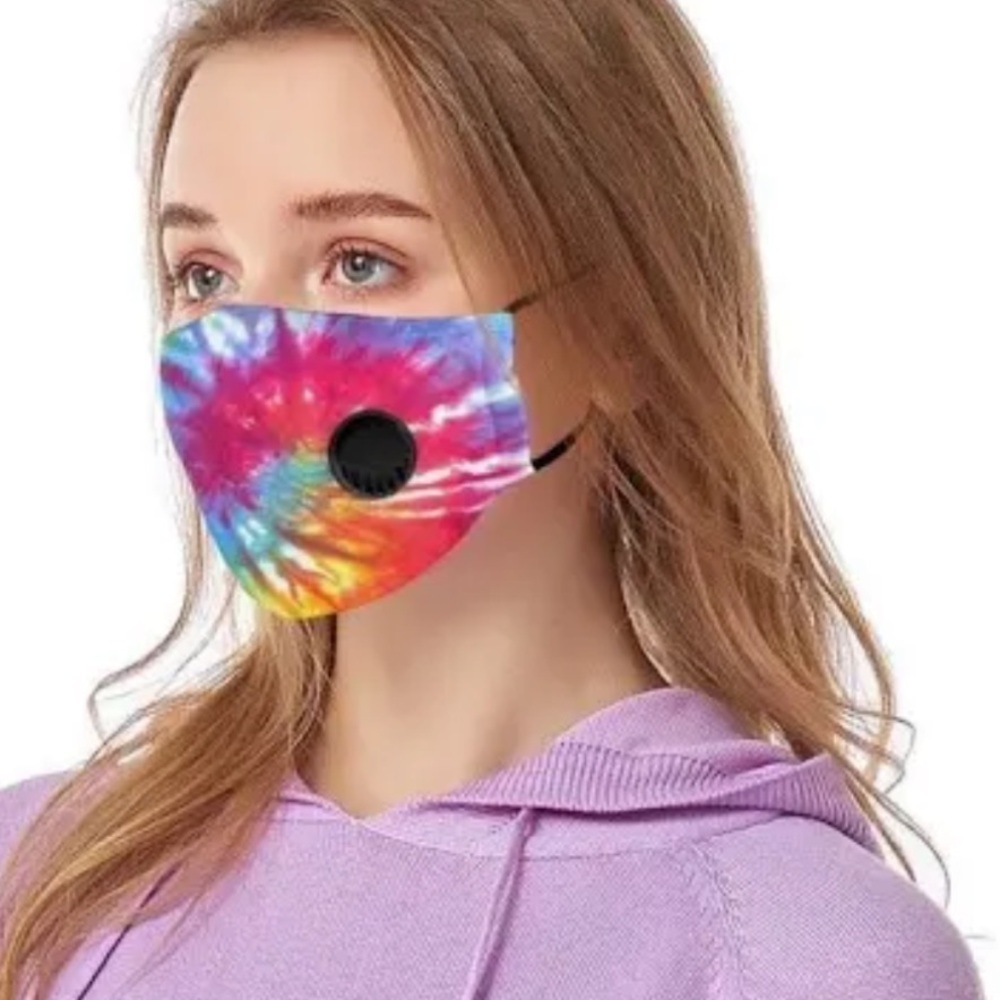 New Living Royal Adult Tie Dye Face Mask & 2 Carbon Filters